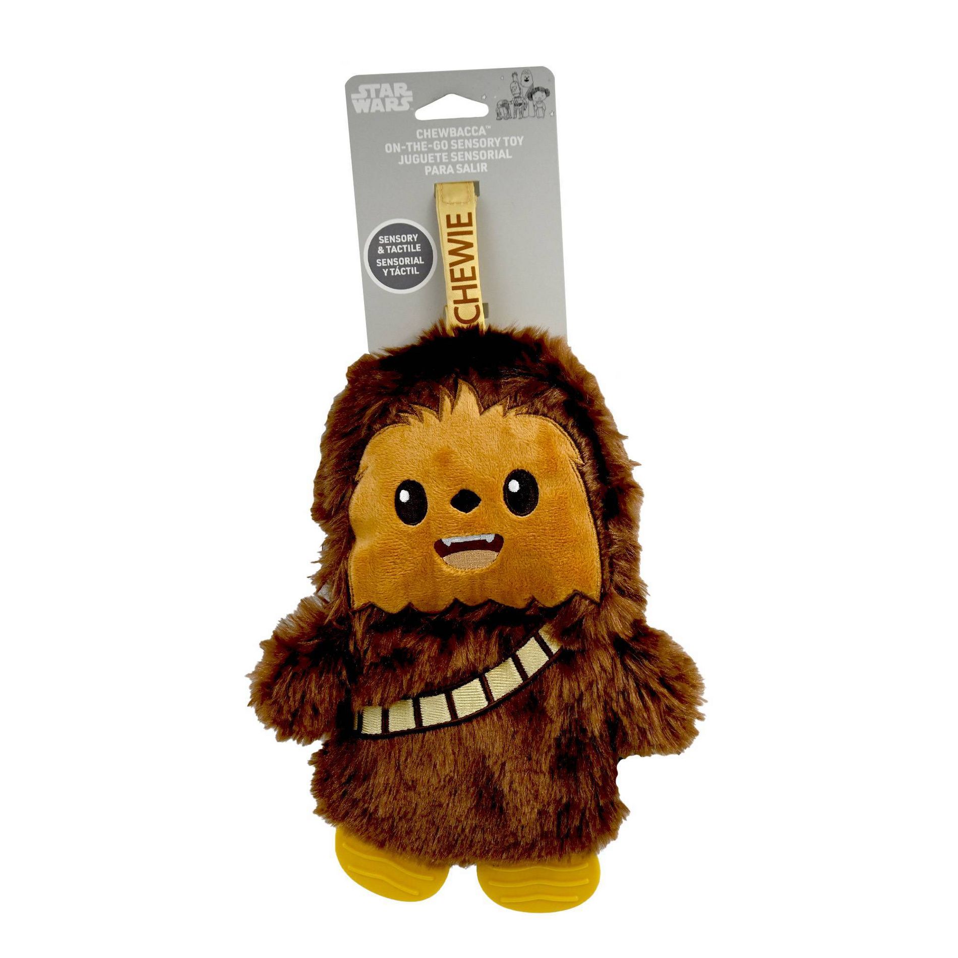 Star Wars Chewbacca Teether Feet Blanky Toy: Emotional, Sensory, Fine Motor Skills Development, Crinkles, Hanging Loop