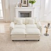 HYLEORY Chenille Fabric Pillow Top Arm U-Shaped Sectional Sofa , Indoor Convertible Modular Sectional Sofa Set with 2 Ottomans for Living Room - 4 of 4