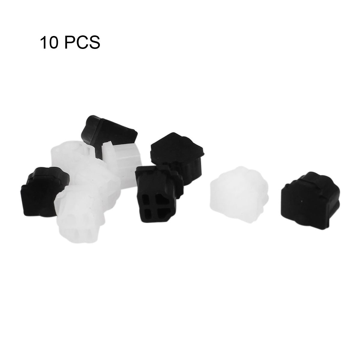 Unique Bargains Black Clear Rubber RJ11 Connector Port Anti Dust Hat Protector Cover 10 Pcs - thumbnail 2