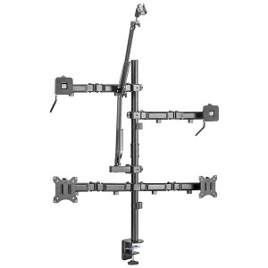 Mount-It! All in One Live Streaming Equipment | 5 Arm Streaming Desk Mount That Holds Dual Monitors, Cameras & Ring Light with Mic | YouTube Recording - 1 of 4