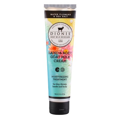 Dionis Goat Milk Hand & Body Cream Water Flowers & Sea Salt, 3.3 oz.