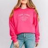 Simply Sage Market Embroidered New York City Sweatshirt - 2XL - Raspberry - 2 of 4