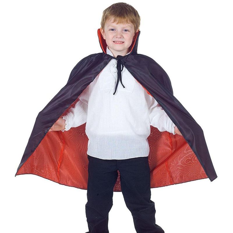 Underwraps Taffeta Cape, Red/Black Child Costume Accessory, 1 of 2