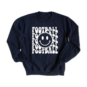 Simply Sage Market Women's Graphic Sweatshirt Football Smiley Face - 1 of 2