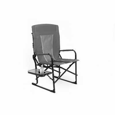 DOMETOUR Camping Directors Chair, Heavy Duty,Oversized Portable Folding Chair with Side Table, Pocket for Beach, Fishing,Trip,Picnic,Lawn 
Grey