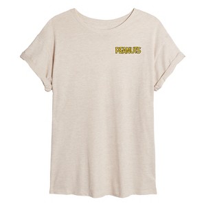 Women's - Peanuts - Woodstock Grid Oversized Graphic T-Shirt - 1 of 4