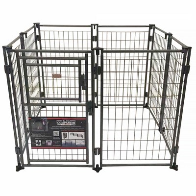 Black Steel Expandable Kennel with Detachable Cover