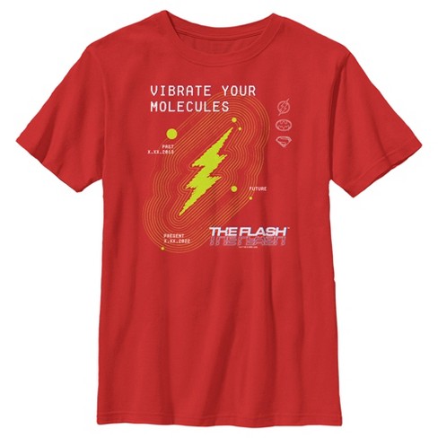 Boy s The Flash Vibrate Your Molecules T shirt Red Small Target