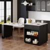 Whisen 82.7" Kitchen Island with Extendable Dining Table, Two-tone Kitchen Table with Multiple Storage and Power Outlet - 2 of 4