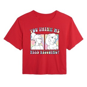 Women's - Disney - You Think We Need Rescuing Cropped Graphic T-Shirt - 1 of 3