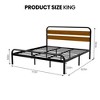 Jojoka King Size Bed Frame with Rustic Wood Headboard, Heavy Duty Metal Platform, Underbed Storage, Noise-Free, No Box Spring Needed, Easy Assembly - 2 of 4