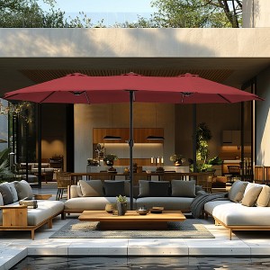 Captiva Designs 9'x15' Rectangular Outdoor Market Umbrella with Crank Handle - 1 of 4