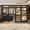 Besiost Set of 4 Closet Organizer System with Wood Drawers, 104-In Freestanding Wardrobe with Shoe Racks and Hnaging Rods - 2 of 4