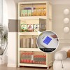 Chery Life 19.69"¡Á11.81"¡Á31.1" 4Tiers Side Wide Folding Storage Cabinet, Collapsible Storage Bins with Magnetic Door & Wheels - 2 of 4