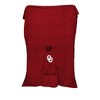 NCAA Oklahoma Sooners Team Color Bloncho with Logo Patch and Faux Shearling Inside Throw Blanket - 3 of 3