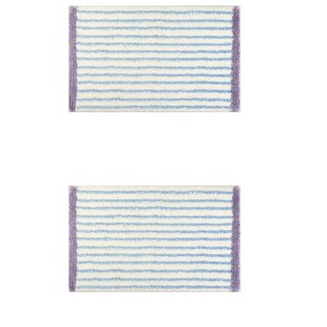 Unique Bargains 2 Pcs Striped Pattern Soft Absorbent Non-Slip Bath Mats Machine Washable - 1 of 4