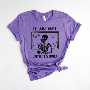 Simply Sage Market Wait Until It's Quiet Apple Short Sleeve Tee - M - Grape - 1 of 4