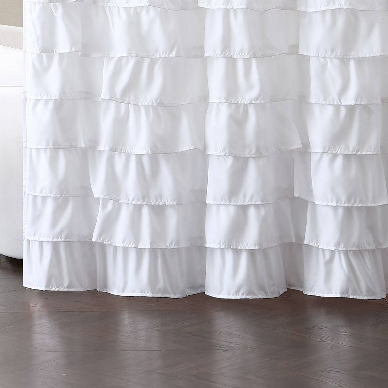 72"X72" Melanie Ruffle Shower Curtain White - VCNY, 4 of 8