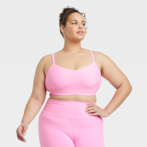 Women's Everyday Soft Light Support Strappy Sports Bra - All In Motion™ Pink  3x : Target