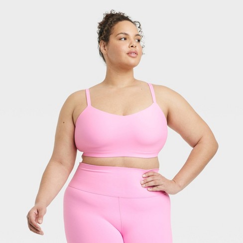 Women's Everyday Soft Light Support Strappy Sports Bra - All In Motion™  Pink 3X