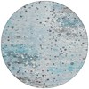 Teal Blue And Gray Abstract Washable Indoor Outdoor Area Rug - 4 of 4