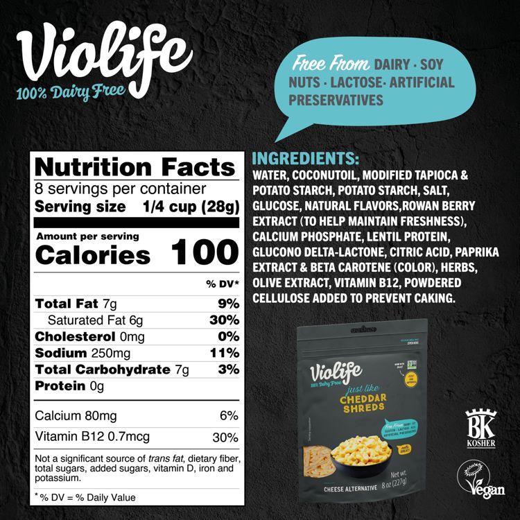 Violife Just Like Cheddar Shreds Vegan Cheese Alternative - 8oz, 6 of 6
