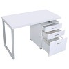 Sapphtopaz 47" Modern Reversible Desk with 3 Drawers Wood Computer Desk with Metal Frame and File Cabinet Desk for Bedroom, Study Room, Office - 4 of 4