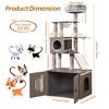 Hidden Litter Box Cat Tree Enclosure with Sisal Scratching Posts - 4 of 4