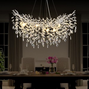 CityFurn 10-Light 36" Modern Tree Branches Chandelier Crystal Linear Island Lights - 1 of 4
