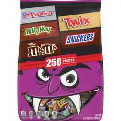 M&M's, Snickers, Twix, 3Musketeers, & Milky Way Halloween Variety Pack - 77.63oz/250ct
