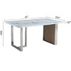 NicBex 63 Inch Rectangle Dining Table with Imitation Marble Tabletop and Stainless Steel Legs for 6 to 8,Living Meeting Room,White - 3 of 4