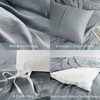 Blue/Grey Queen Duvet Cover Set - Set of 3 Pintuck Pleated, Lightweight, Soft Microfiber Bedding with Shams - 4 of 4