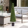Boxwood Tree Outdoor Topiary Set of 1, Tall All Year Green Fake Plant Topiary Trees Artificial Outdoor Porch Trees with Sturdy Pot for Outdoor Indoor - 4 of 4