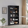 Infurnic Decorative Bookshelf, Tall Modern Wood Bookshelf with Five Shelves, for Living Room or Library Bookcase, Black, 11.6"*33"*59.8" - 2 of 4