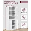 Munora 72" Farmhouse Pantry Cabinet with Glass Doors - Adjustable Storage Organizer for Kitchen, Laundry Room & Office (White) - 2 of 4