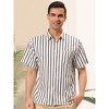 Lars Amadeus Men's Summer Striped Shirts Short Sleeves Button Down Beach Color Block Shirt - 2 of 4
