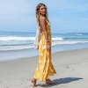 Women's Yellow Seashell Plunging Halterneck Maxi Dress - Cupshe - 3 of 4