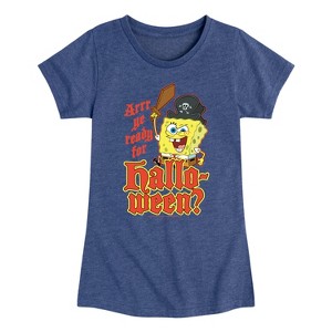 Girls' - SpongeBob SquarePants - Arrr Ye Ready For Halloween Fitted Short Sleeve Graphic T-Shirt - 1 of 4