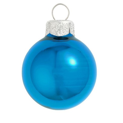 Northlight 40ct Blue And Silver Shiny Glass Christmas Ball Ornaments 1 5 40mm Target