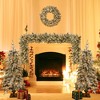 QingMoon 4 Piece Artificial Christmas Tree Set with Garland, Wreath and 2 Whimsical Xmas Trees for Fireplace, Front Porch and Doorways - 2 of 4