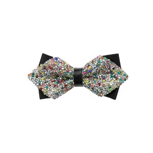 INSPIRE CHIC Men's Diamond Pre-tied Adjustable Neck Tie Fashion Bow Tie for Wedding Party Business - 1 of 4