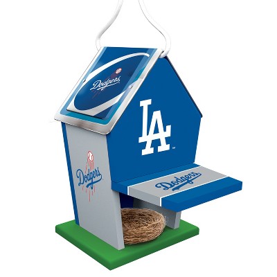 Los Angeles Dodgers Blue and White Wooden Birdhouse with Tin Roof