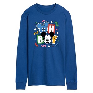 Men's - Disney - Mickey Oh Boy 90s Long Sleeve Graphic T-Shirt - 1 of 3