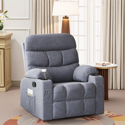 MAYEERTY Gray Oversized Recliner Chair for Living Room, Spacious Design for Large, Big, Tall Adults