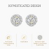 Gilded Lab-Grown Diamond Sterling Silver & 14KT Yellow Gold-Plated Stud Earrings for Women, Round Halo Shaped, 1/4, 1/2, 3/4, 1 Carat Total Weight - 2 of 4