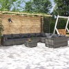 vidaXL 10-Piece Outdoor Patio Lounge Set - Weather-Resistant PE Rattan Furniture with Soft Fabric Cushions - Gray and Anthracite Color - 2 of 4