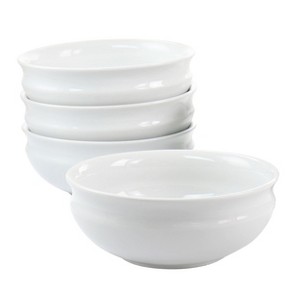 Gibson Hillington 4 Piece 6.5 Inch Round Fine Ceramic Bowl Set in White - 1 of 4