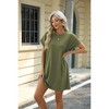 BLUEMING Womens T Shirt Dresses Crew Neck Mini Dresses Casual Short Sleeve Loose Flowy Dress with Pockets - 4 of 4