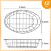 Aoibox 12 Pack Oval Metal Bread Baskets with 50 Deli Wrapper Papers for Serving Rolls, Fruits, and Baked Goods in Restaurants and Kitchens - 2 of 4