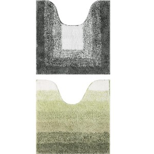 Unique Bargains Non-Slip Absorbent Soft Plush Shaggy Bath Mats 2 Pcs - 1 of 4